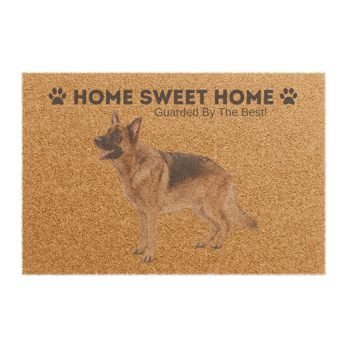 Personalized German Shepherd Doormat - "Home Sweet Home, Guarded By The Best!"