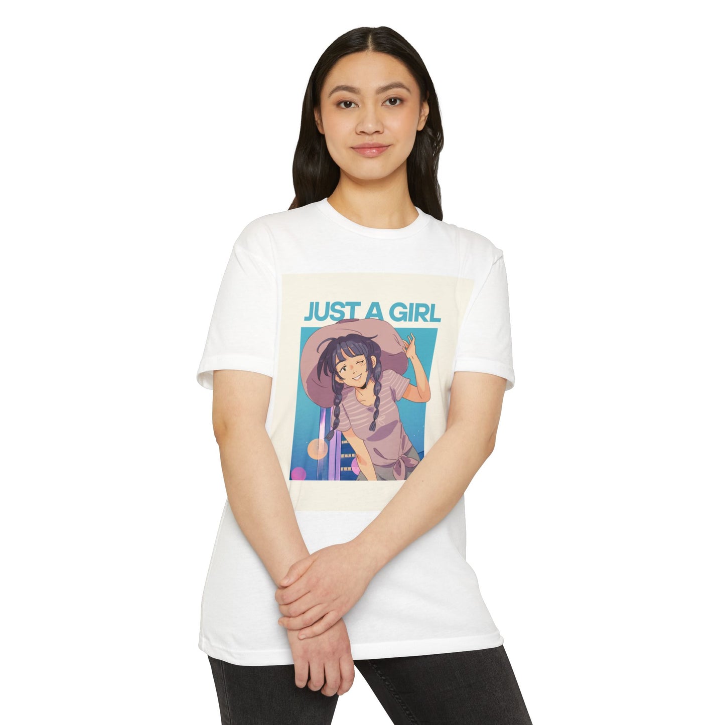 Just A Girl Graphic T-Shirt, Cute Casual Tee for Women, Summer Fashion, Anime Lover Gift, Everyday Wear