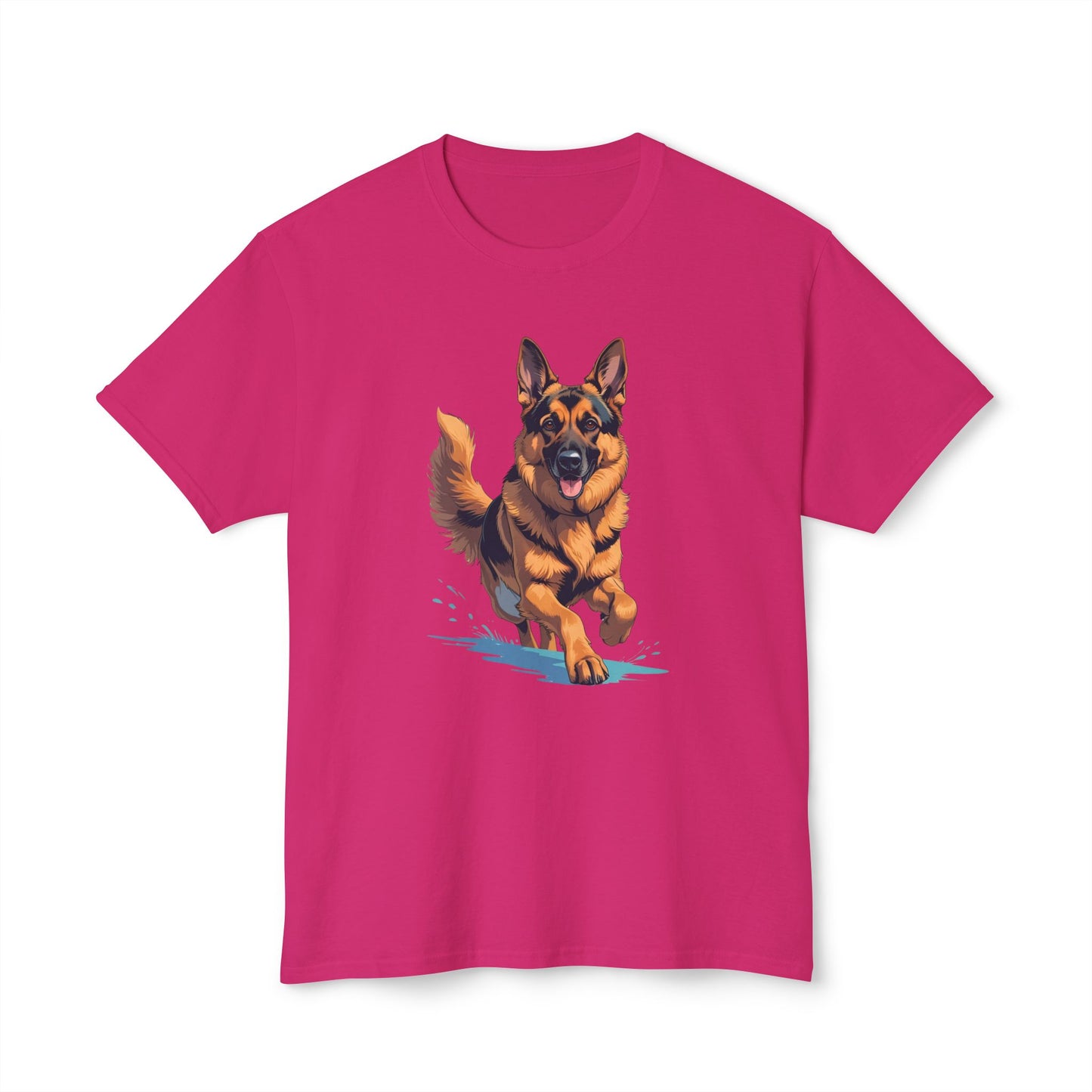 Running German Shepherd Dog Unisex HD Cotton™ T-shirt, Pet Lover Gift, Casual Wear, Animal Print Apparel, Funny Dog Shirt