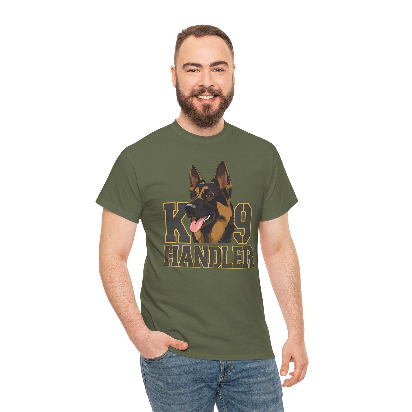 German Shepherd K9 Handler Tee, Perfect for Dog Lovers, Gift for Pet Owners, Unisex Cotton T-Shirt