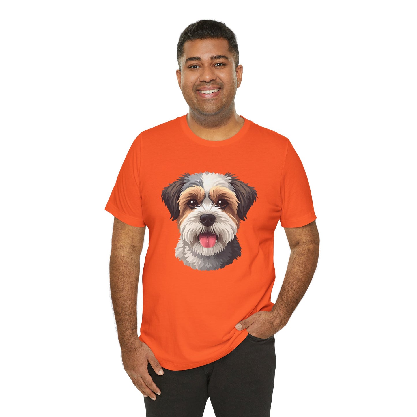 Unisex Dog Lover T-Shirt Featuring a 3D Design of Cute Fluffy Bichon Frise Mix | Gift for Dog Owners