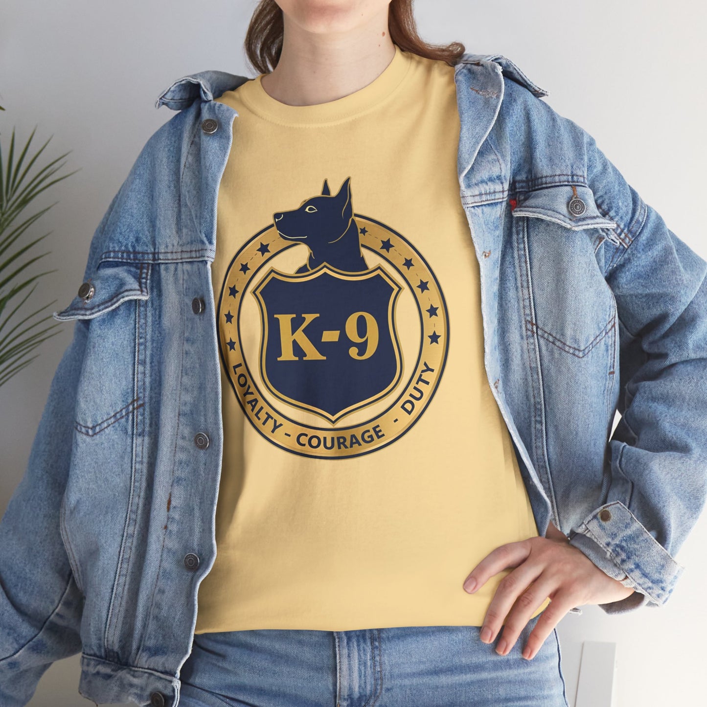 K-9 Police Unisex Heavy Cotton Tee - Loyalty Courage Duty | Dog Lover Gift, Law Enforcement Apparel, Dog Training Shirt