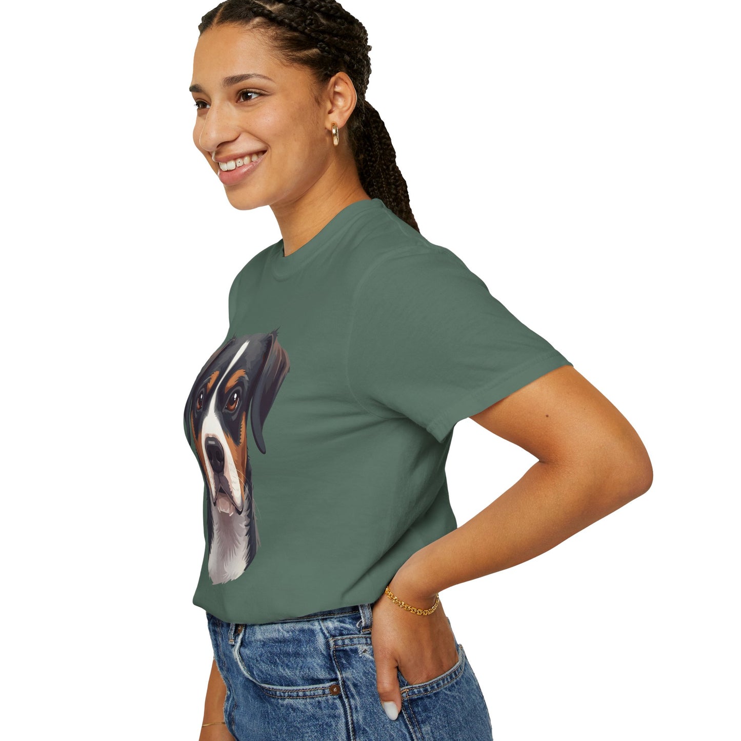 Unisex Tricolor Dog's 3D Design T-Shirt, Gift for Dog Owners, Animal Lover Apparel