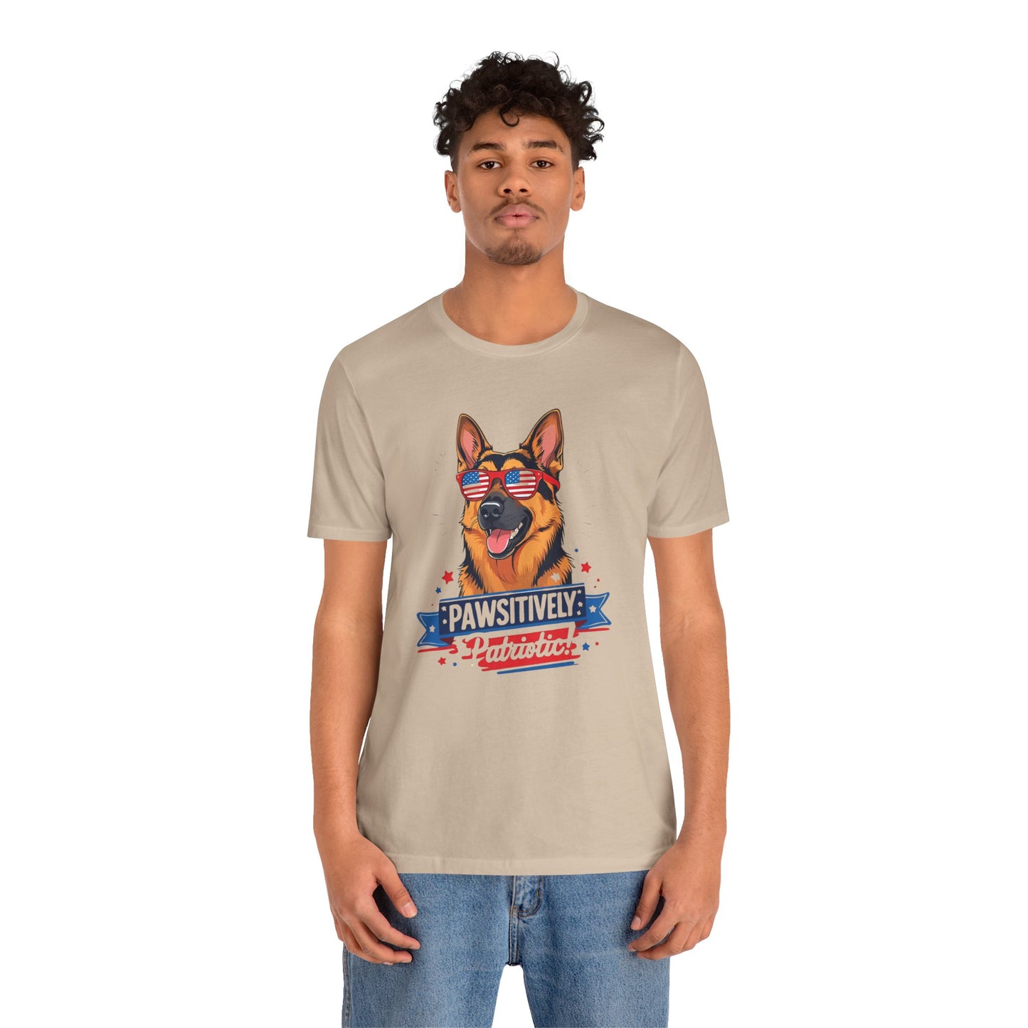 Pawsitively Patriotic German Shepherd Dog Tee, Unisex T-Shirt, Perfect for Summer Celebrations, Pet Lovers Gift, 4th of July Apparel
