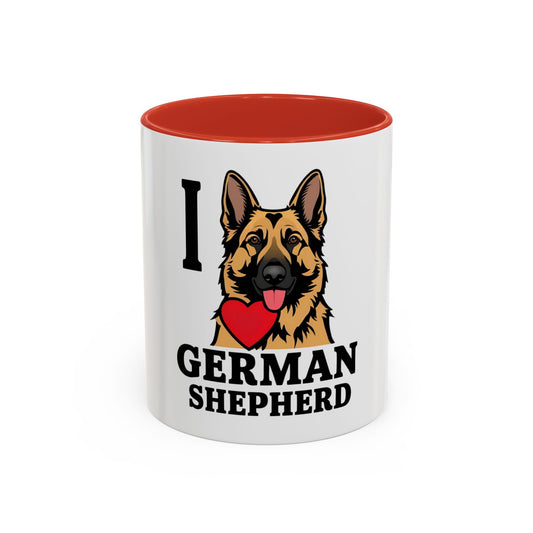 German Shepherd Lover's Accent Coffee Mug - Dog Parent Gift, Pet Lover Cup, Animal Rescue Tribute, Birthday Present, Home Decor