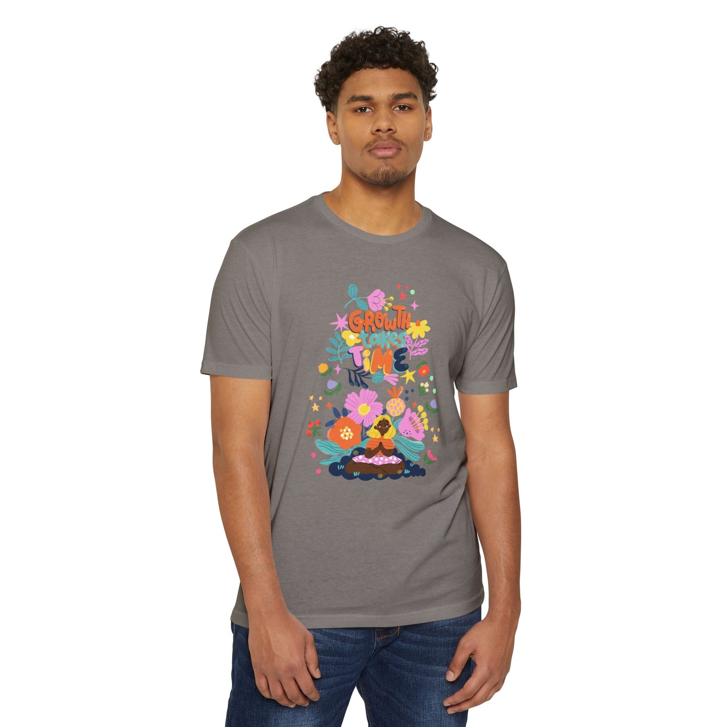 Growth Takes Time Floral Unisex T-Shirt, Spring Tee, Inspirational T-Shirt, Casual Wear, Unique Gift Idea