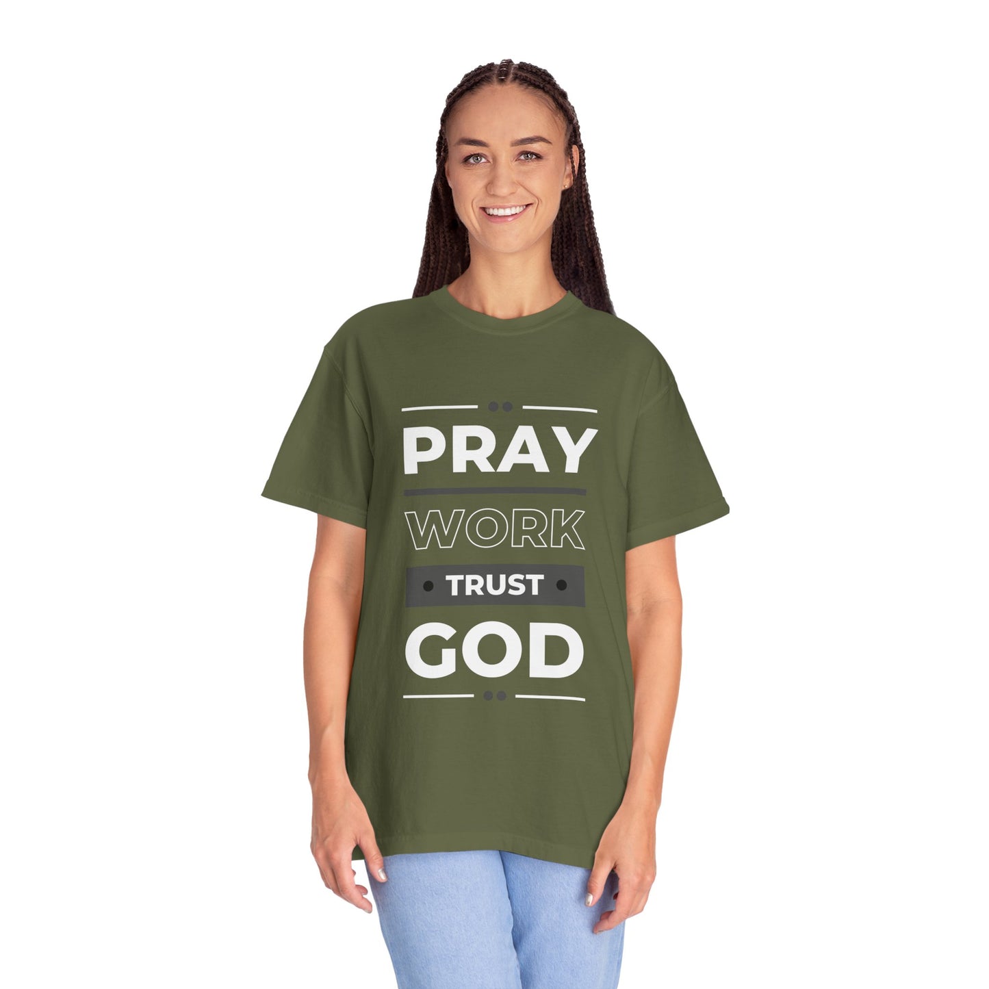 Faith-Inspired Garment-Dyed T-shirt, Inspirational Tee, God Trust Shirt, Religious Apparel, Motivational Gift, Unisex Fashion