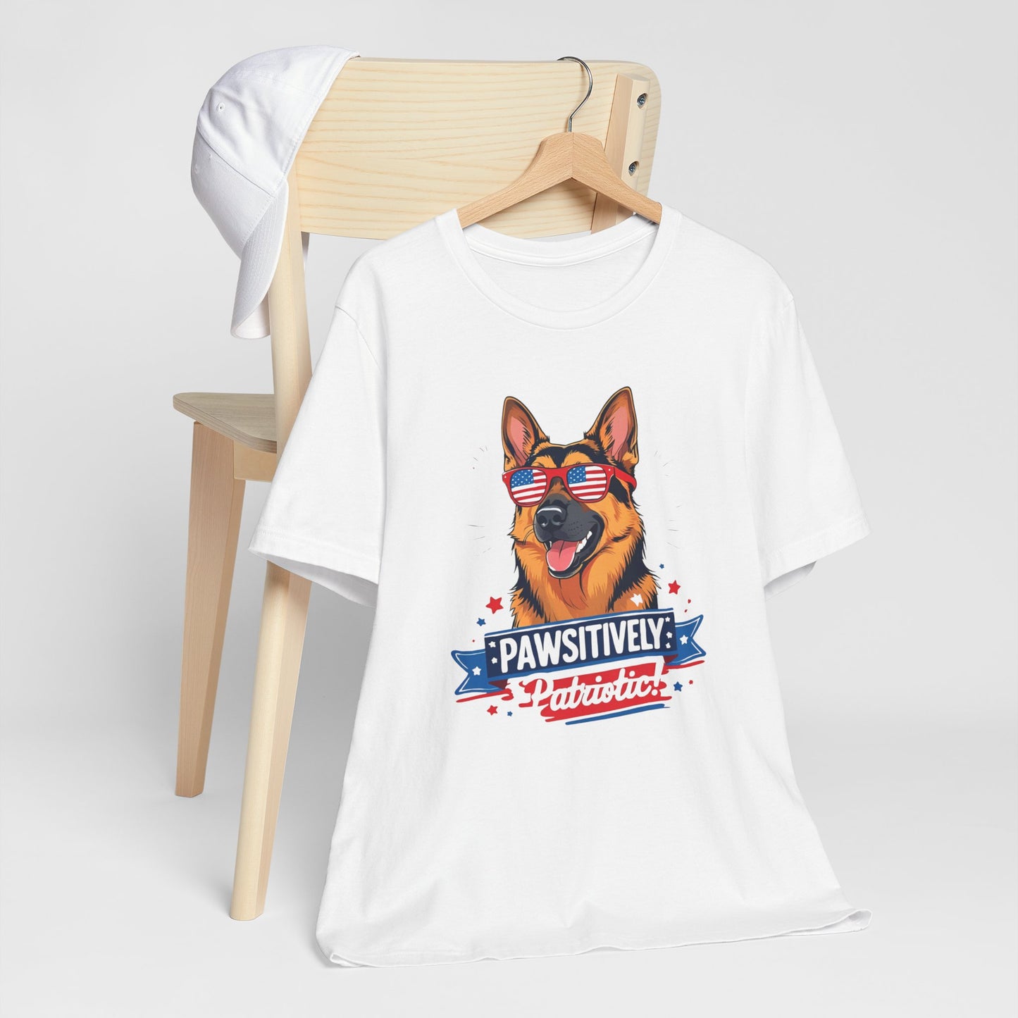 Pawsitively Patriotic German Shepherd Dog Tee, Unisex T-Shirt, Perfect for Summer Celebrations, Pet Lovers Gift, 4th of July Apparel