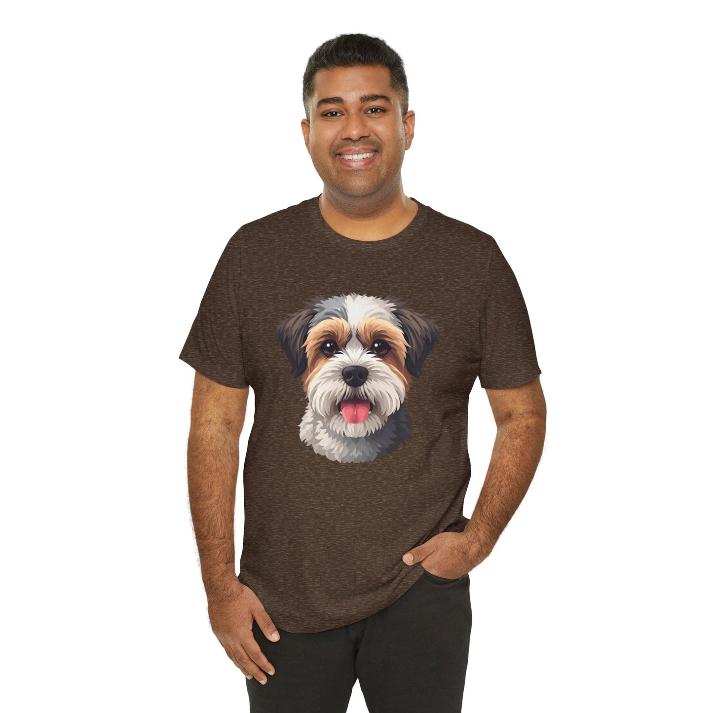 Unisex Dog Lover T-Shirt Featuring a 3D Design of Cute Fluffy Bichon Frise Mix | Gift for Dog Owners